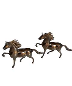 antique brass horse figure pair