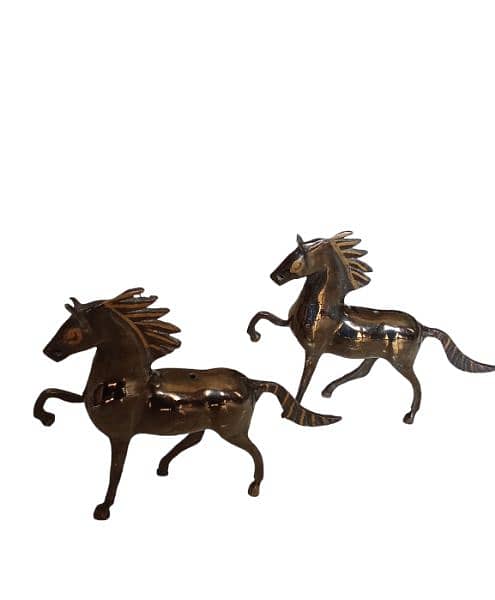 antique brass horse figure pair 1