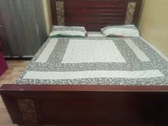 King size bed without mattress and dressing table