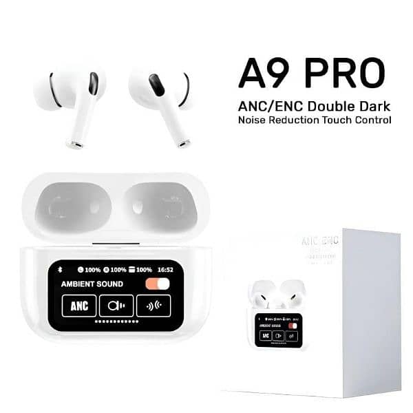 Imported A9 Pro Touch screen Earbuds Free delivery 3