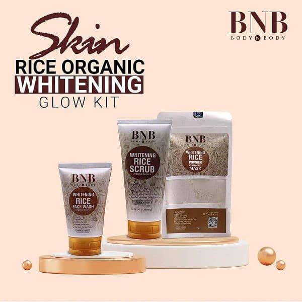 BNB whitening rice kit ,pack of 3،, wathsapp 03135921724 plz 1