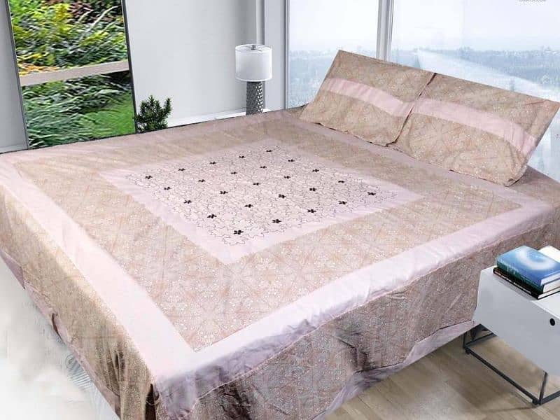 3 Pcs Cotton sotton frill double Bedsheet 0