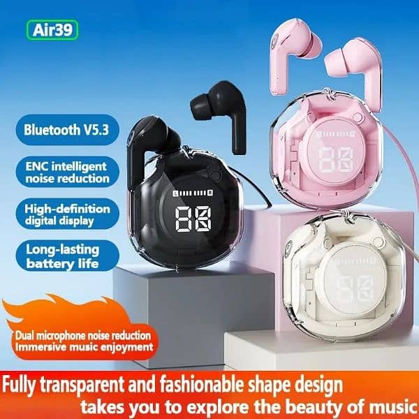 Air39 Crystal Wireless Bluetooth Earbuds 0