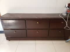 wood console storage table For Sale. 0