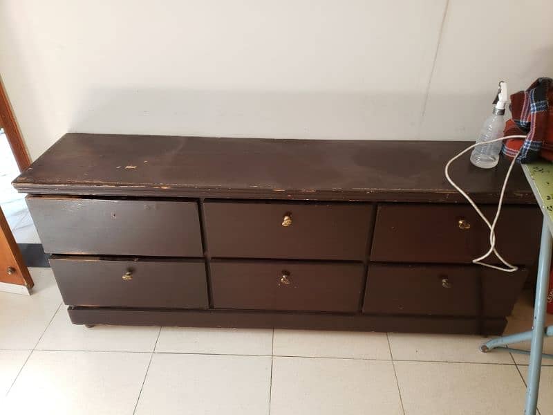 wood console storage table For Sale. 2