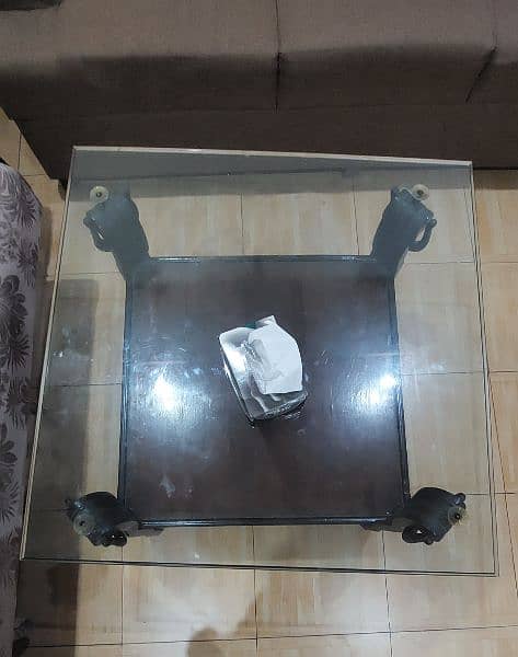 Center Glass Table and Side Tables Used for Sale 2