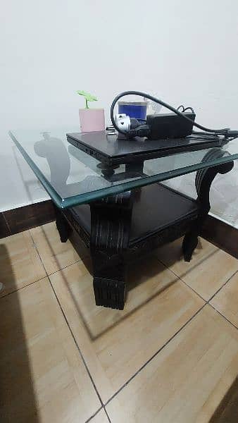 Center Glass Table and Side Tables Used for Sale 3