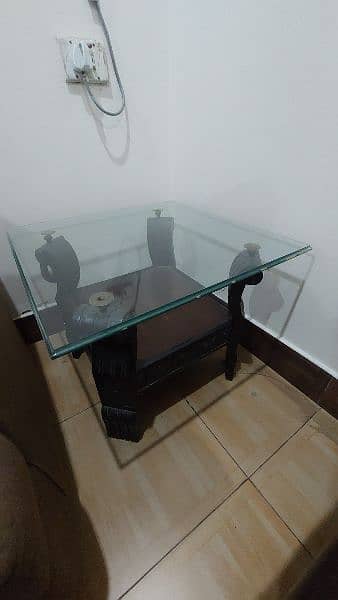 Center Glass Table and Side Tables Used for Sale 4