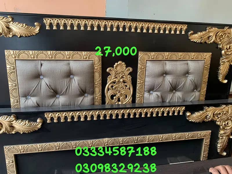 Kind size bed/Double bed/Wooden bed/side tables/dressing table 18