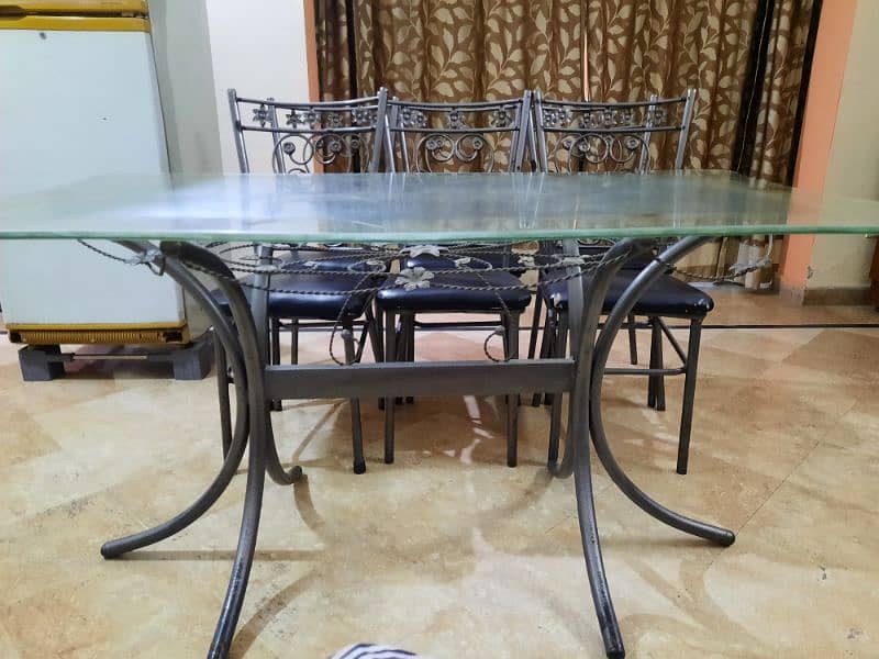 dining table / iron rod 6 seater dining table / iron dining table 1