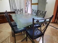 dining table / iron rod 6 seater dining table / iron dining table