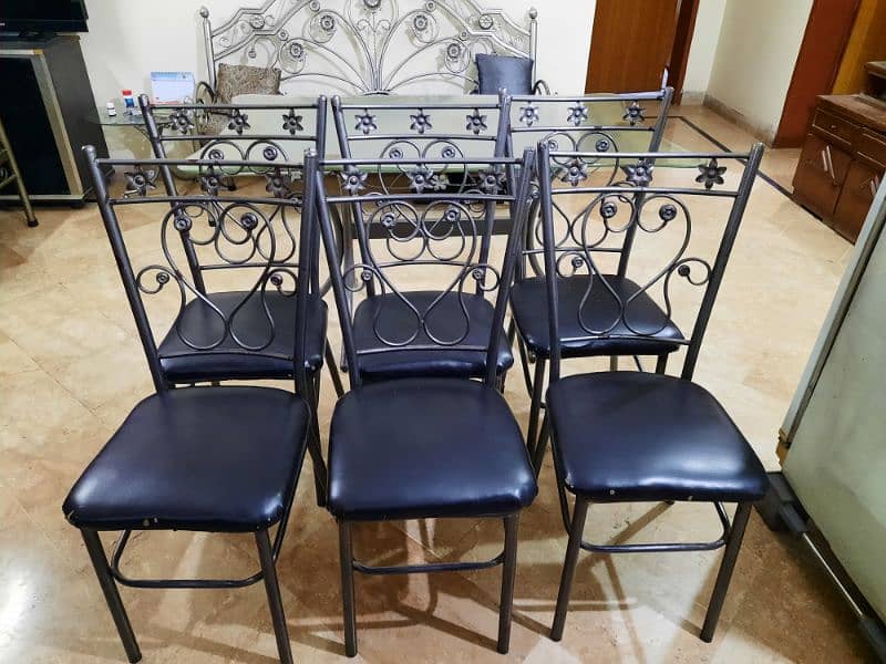 dining table / iron rod 6 seater dining table / iron dining table 5