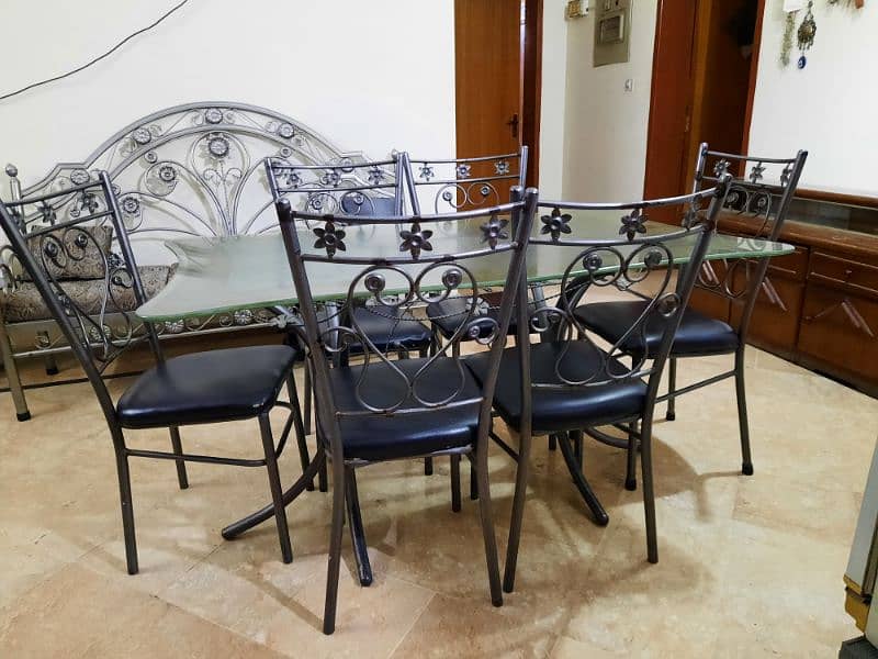 dining table / iron rod 6 seater dining table / iron dining table 2