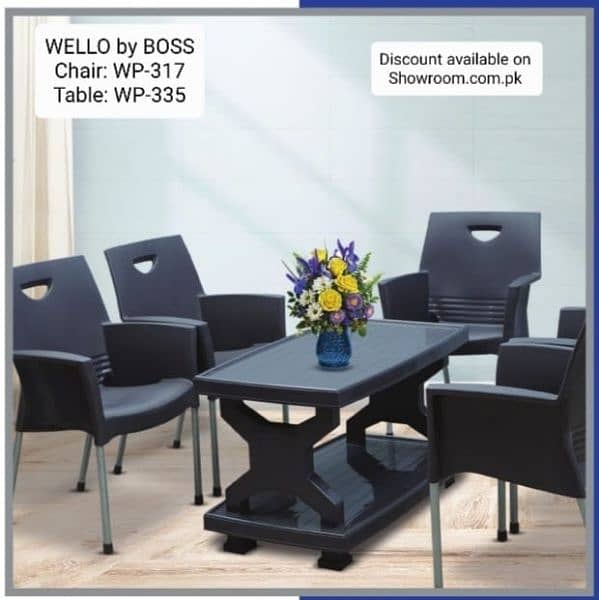 chair and table set WELLO/BOSS / plastic chair table/Dining chair 0