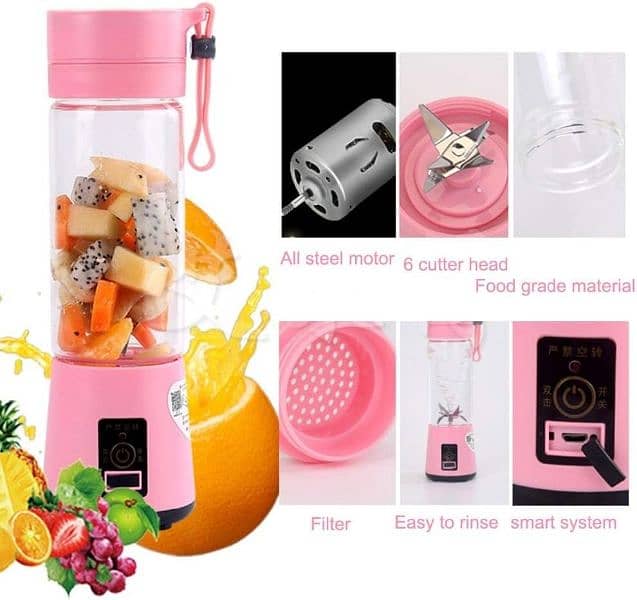 "Rechargeable Portable Mini Juicer Blender | 380ml Outdoor Juicing Cup 3