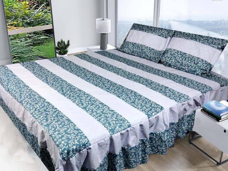 3pcs cotton printing king size bedsheet 3