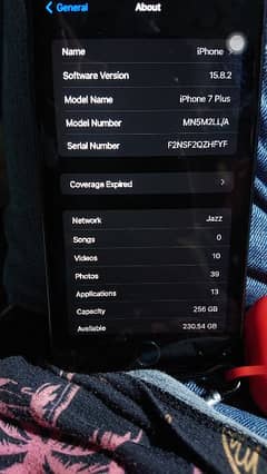 iphone 7plus 10/9 panal bettery change 256Gb PTA official 0