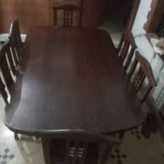 6 chairs  Wooden Dining Table in Good condition 0