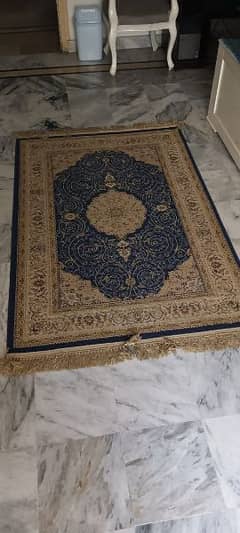 Traditional Blue Turkish Rug for Bedroom | good condition