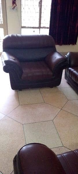 used sofa set leather 1