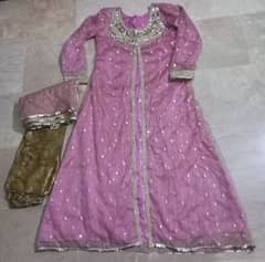 paety wear fancy long frock 3pieces