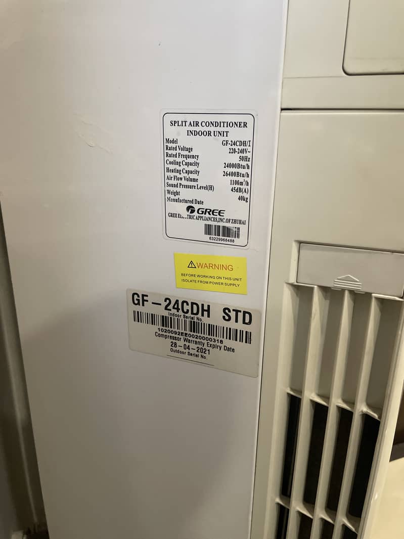 Gree 2 Ton Floor Standing AC limited used on residential property. 2