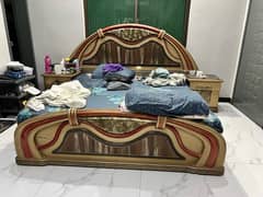 Complete Bed Set (Bed, Side tables, Dressing table, Mattress) for Sale