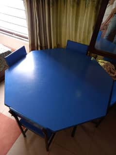 kids study table with 6 chairs