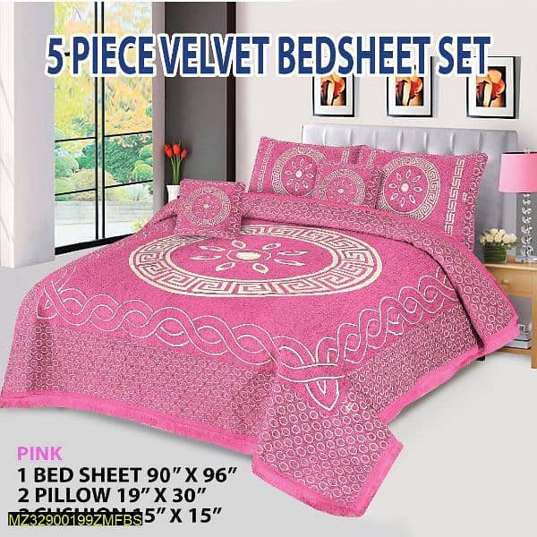 Velvet Double Bedspread Set 
5 Pcs 0