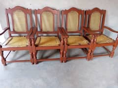 4 Pure Heavy Wooden Chairs + 1 wooden janamaz