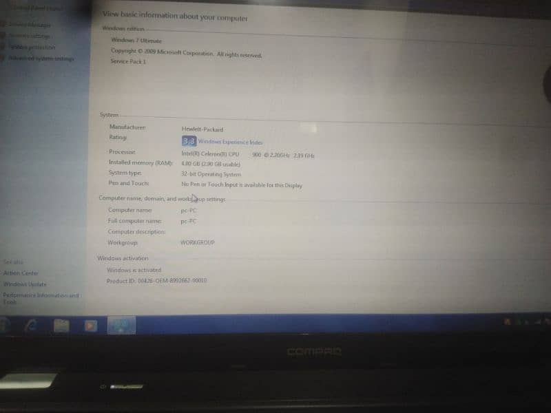 Compac Laptop 4GBRAM 128GB SSD URGENT SALE 2