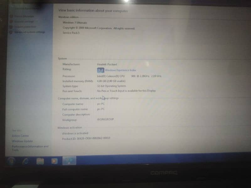 Compac Laptop 4GBRAM 128GB SSD URGENT SALE 3