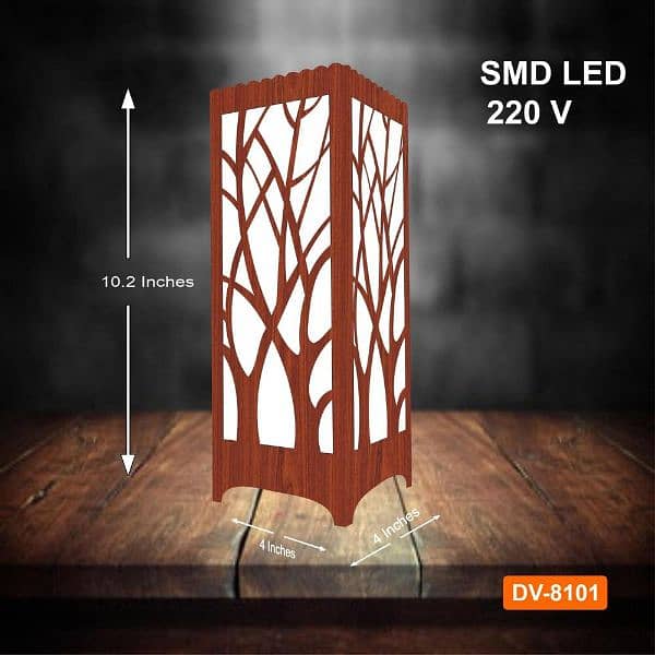 3D Wooden LED table lamp 2