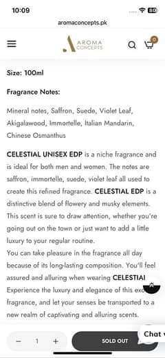 celestial series perfume