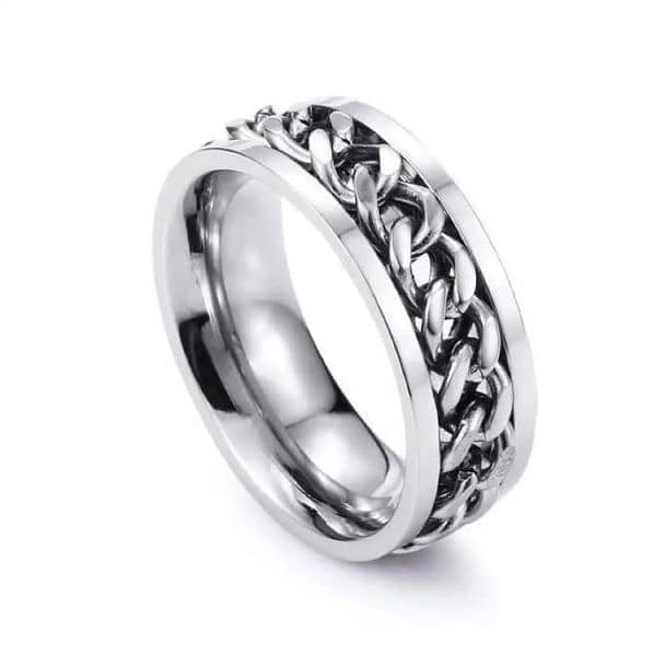 Men's Silver Chain and Ring Pack of 2 2