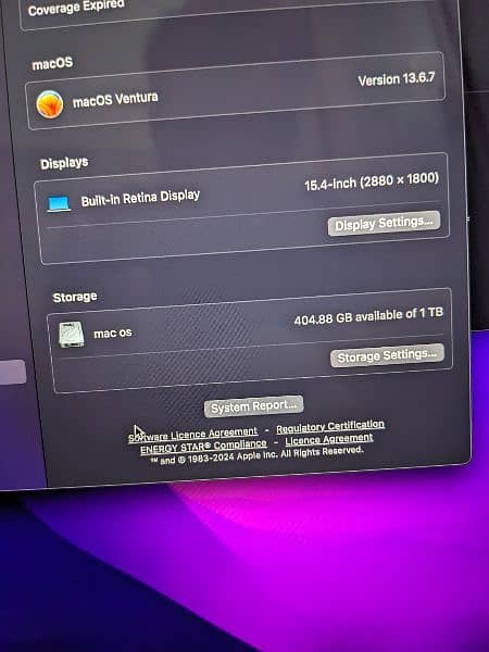 Macbook Pro 2017 15" 1 TB Storage Core i7 4