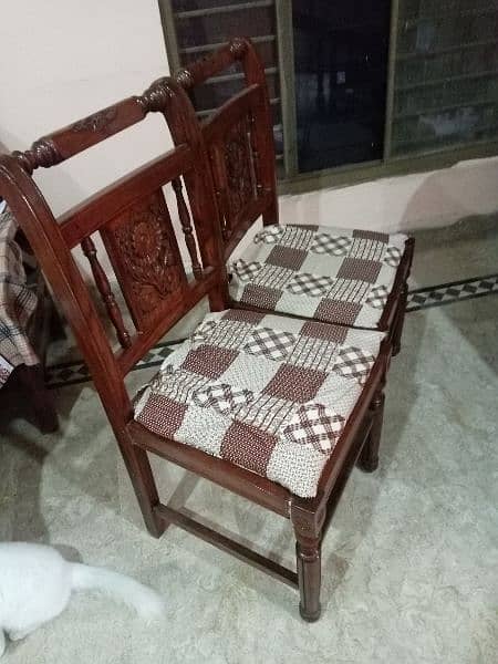 Dinning table with six chairs slitely used call no 03067305527 1