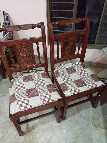 Dinning table with six chairs slitely used call no 03067305527 2