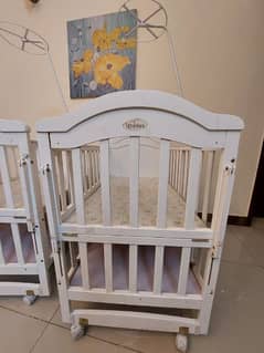 Tinnies Wooden Baby Cot (White)