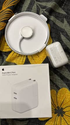 Apple chargers 12W USB, 35W dual C type, apple watch charger