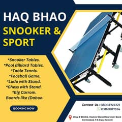 Table Tennis, Tennis Game, Football Game, Paati , Ludo ,Caroom Board