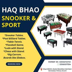 Snooker , Football Game , Foosball , Paati , Ludo ,Chess ,Caroom Board