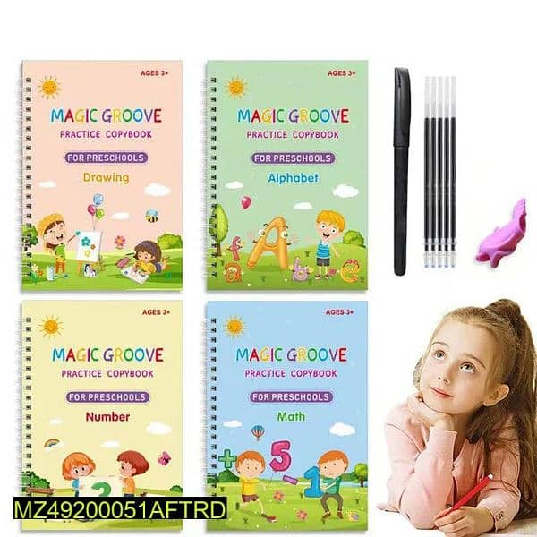 Pack Of 4 Pcs Magic Book With 10 Refills 1