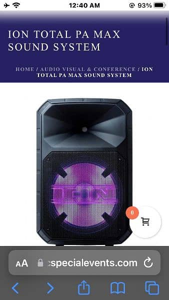 ION TOTAL PA MAX SOUND SYSTEM 15'inch 500WT HIGH POWERFUL SOUND SYSTEM 10