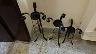 wrought iron planter nd lamp