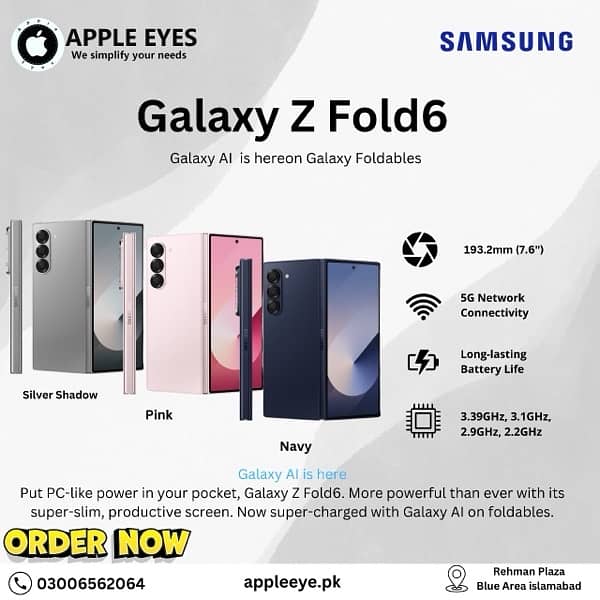 Samsung Z Fold 6 12/512 GB PTA approved 2