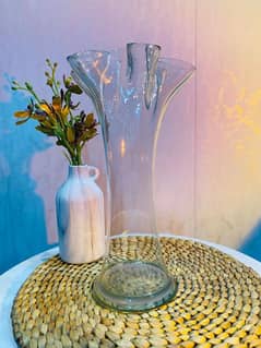 Curved style Beautiful Long Glass Vase without bunches