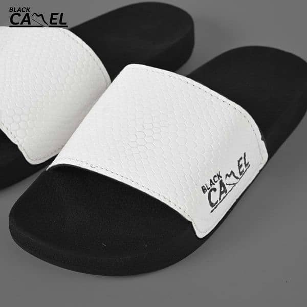 Black camel cobra texture slide white 2