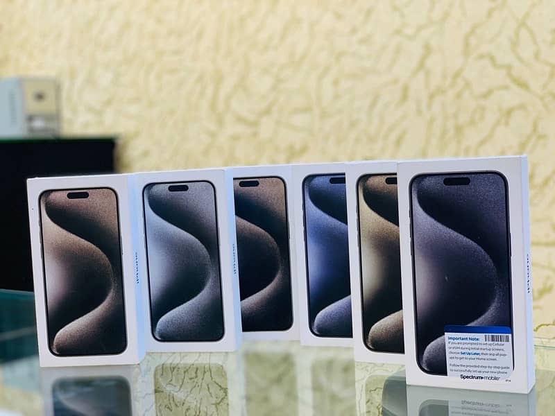 I phone 15 pro max 15pro 256/128 gb box pack 7+15all modal available 9