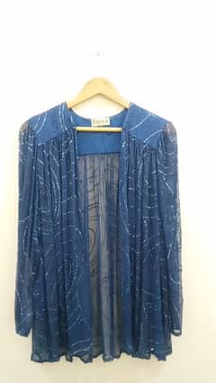 Blue chiffon Tarri work Gown 0